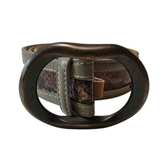 The Worth Snakeshin Leather Belt With Large Buckle Size L - Picture 6 of 8